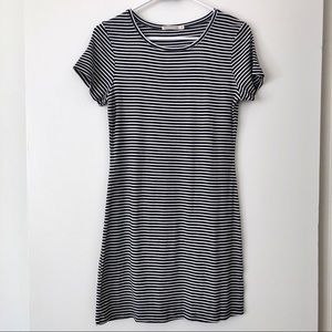 Heart Hips Striped Black White Mini Dress Casual